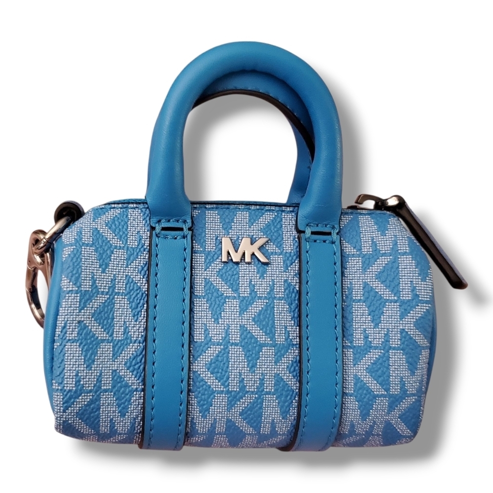 Michael Kors Micro Duffle Keyfob in Perfect Sky Blue